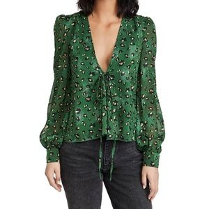 Never Fully Dressed - Ada Top - Green Leopard